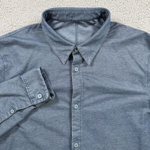 Lululemon Shirt Mens L Blue Long Sleeve Button Up Casual Preppy Stretch
